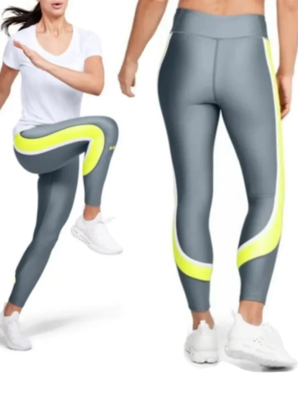 NWT Under Armour HeatGear Compression Leggings Gray Medium